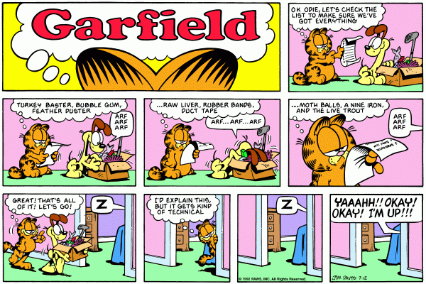 garfield 12/7/1992